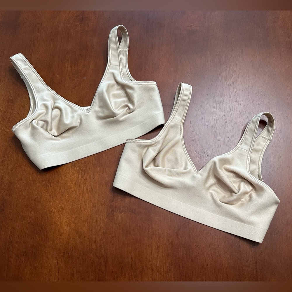 Lot of 2 Hanes Beige Bralette M